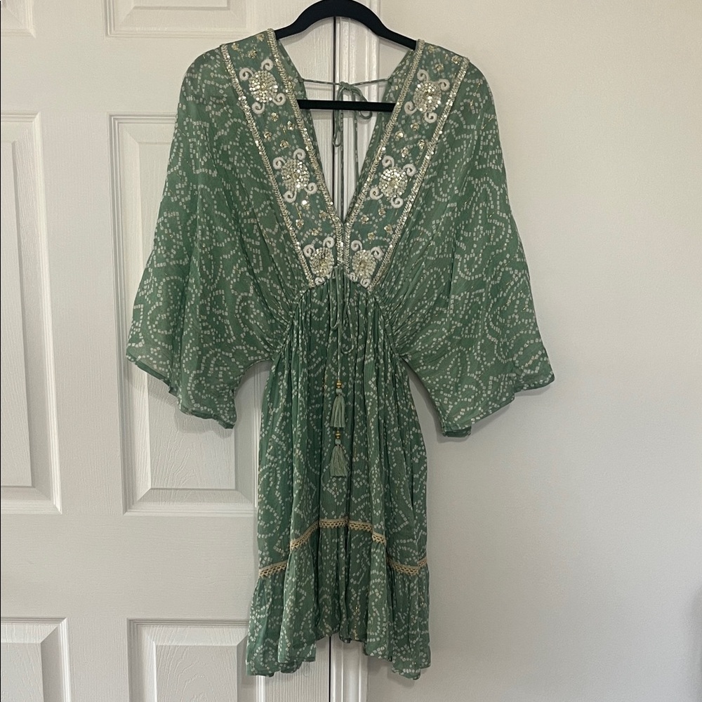 Elegant Green Boho Dress